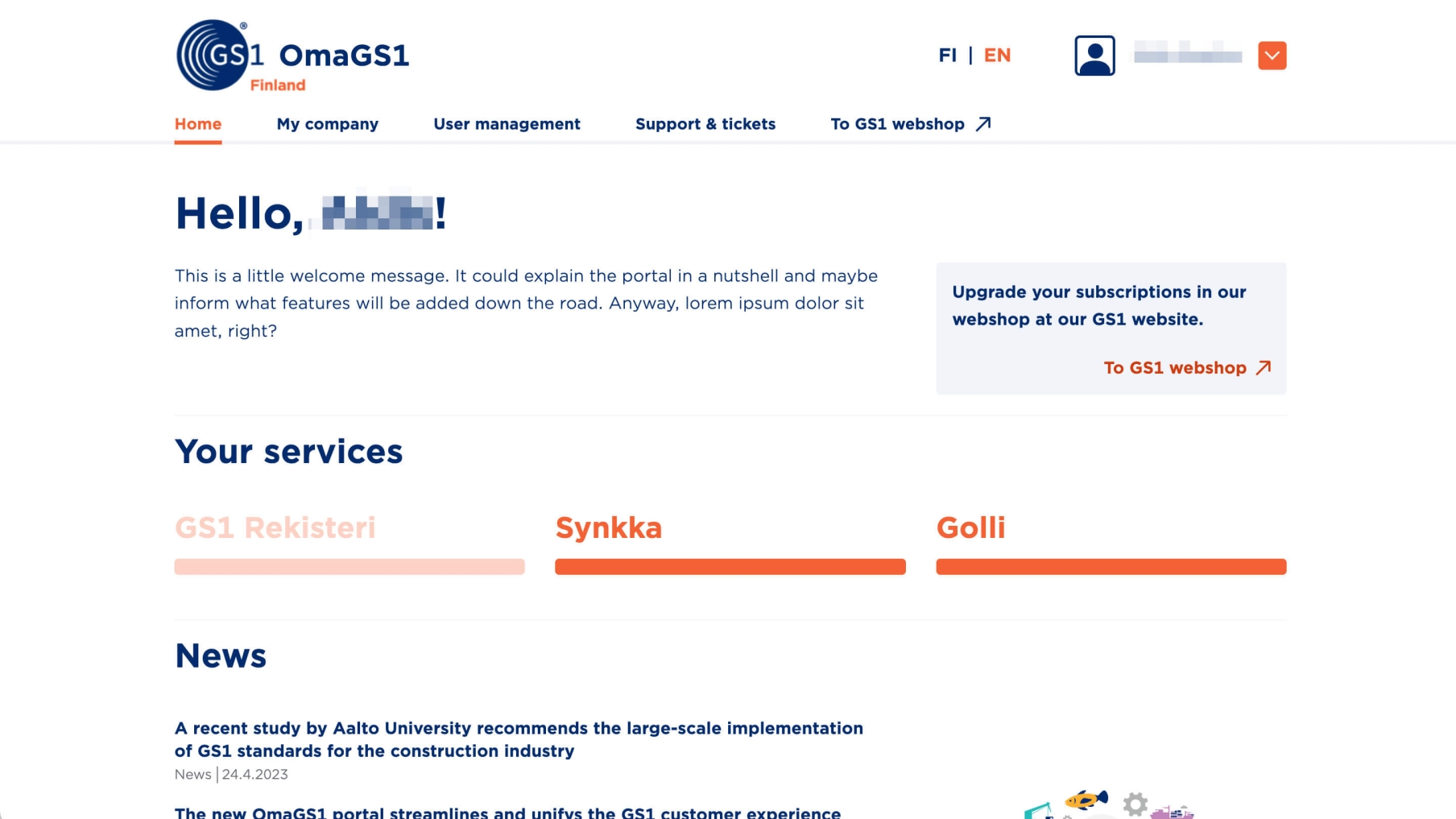 GS1 Customer Portal 1